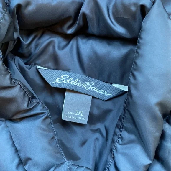 NEW Men’s Eddie Bauer Microlight Down Jacket Coat Black XXL
